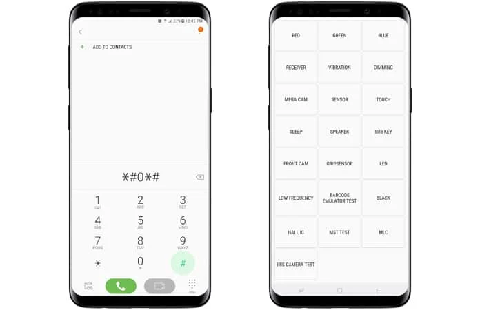 instructions for running a diagnostic test on a Samsung Galaxy phone