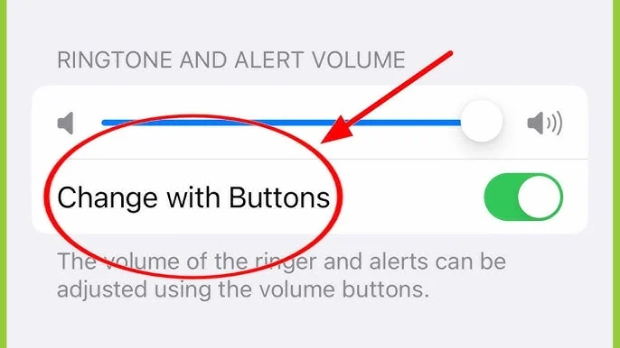Volume settings with button adjustment option