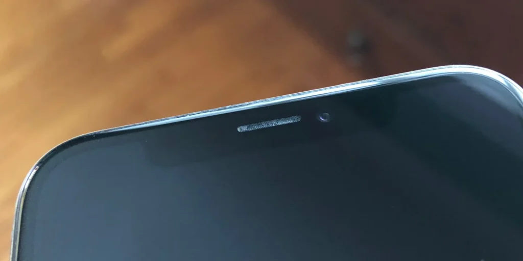 Close-up of smartphone screen edge