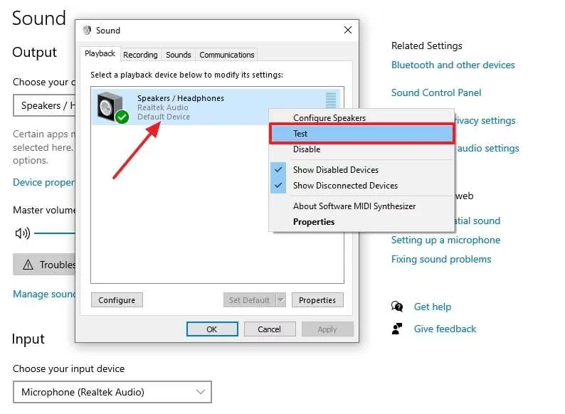 Audio Output Device Settings
