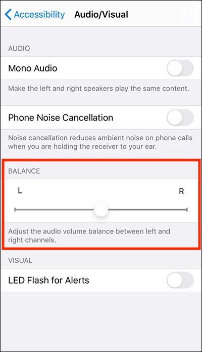Accessibility settings