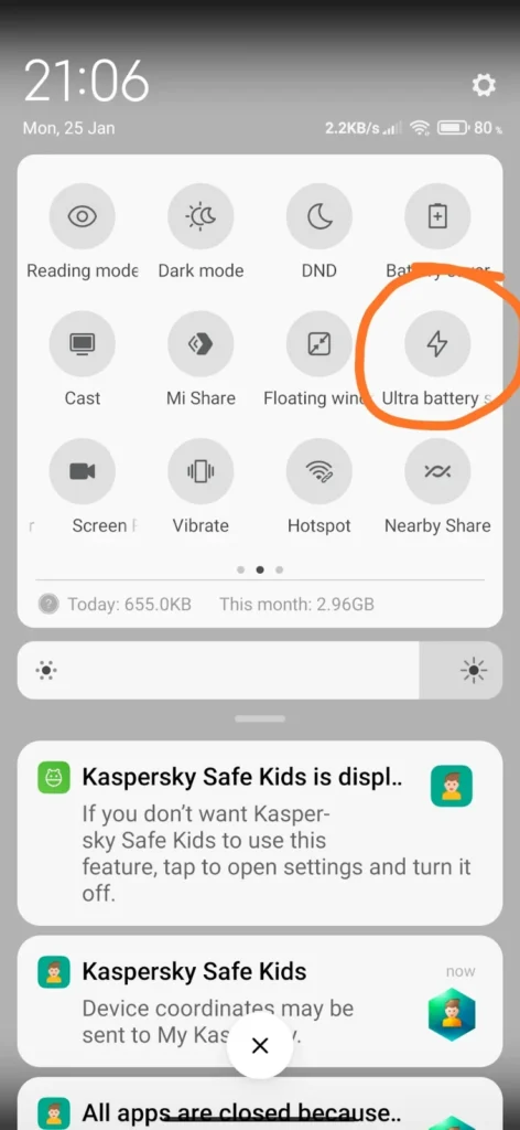 Xiaomi Ultra Battery Saver