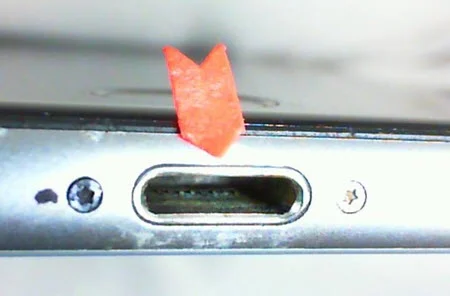 the charging port of an iPhone